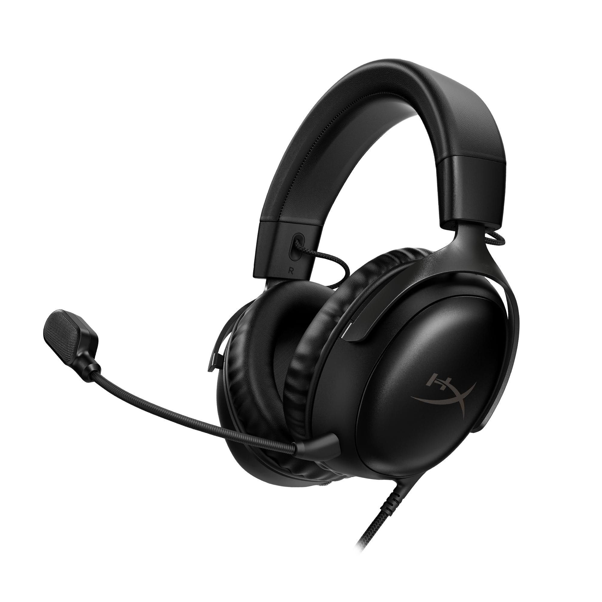 HyperX 727A8AA Cloud III – Wired Gaming Headset, PC, PS5, Xbox Series X|S, Angled 53mm Drivers, DTS, Memory Foam, Durable Frame, Ultra-Clear 10mm Mic, USB-C, USB-A, 3.5mm