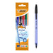 BIC cristal soft Ballpoint Pens - 0.4 mm-Pack of 4-color-a Blue,Green,Red,Black