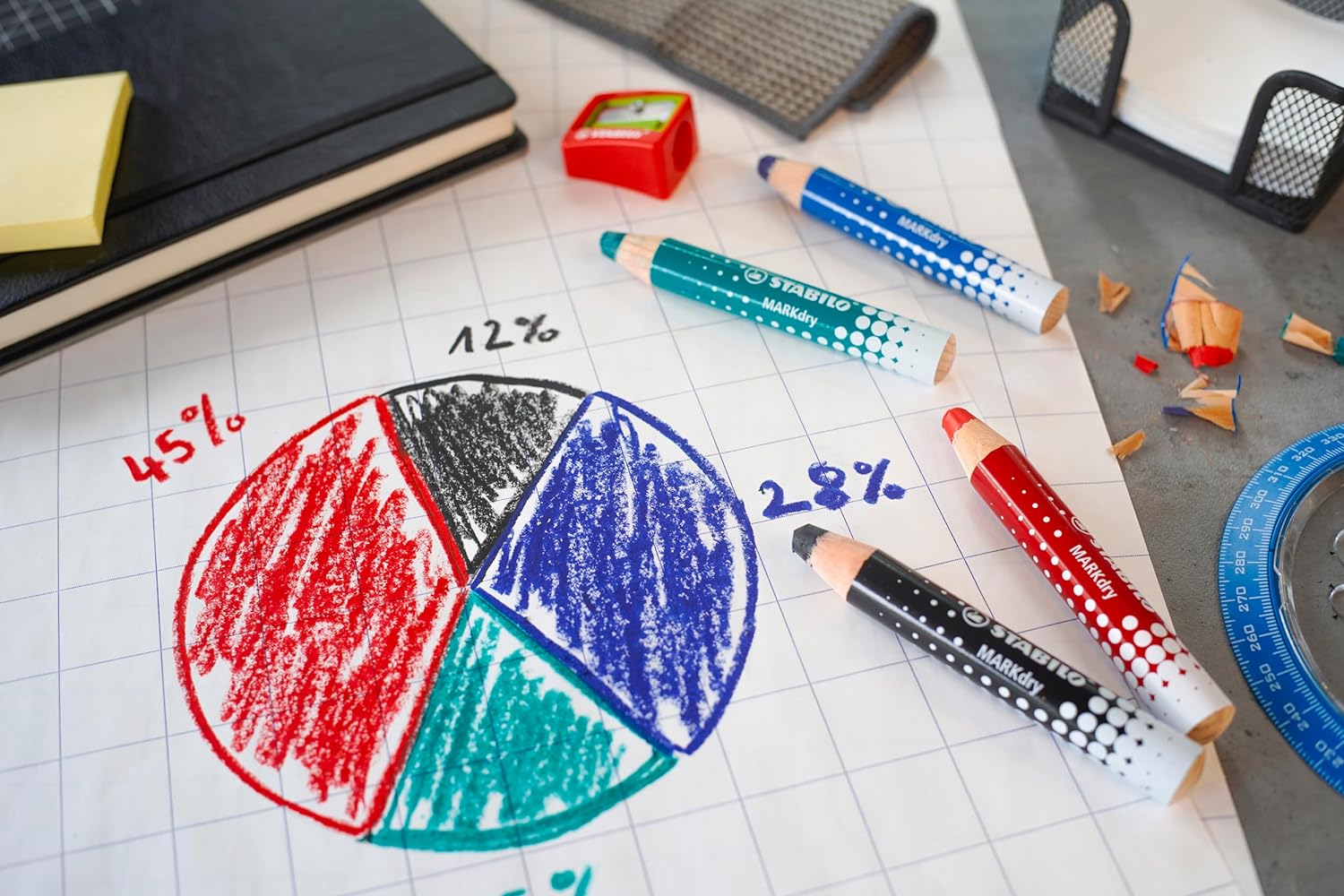Whiteboard and Flipchart Markers - STABILO MARKdry - Pack of 5