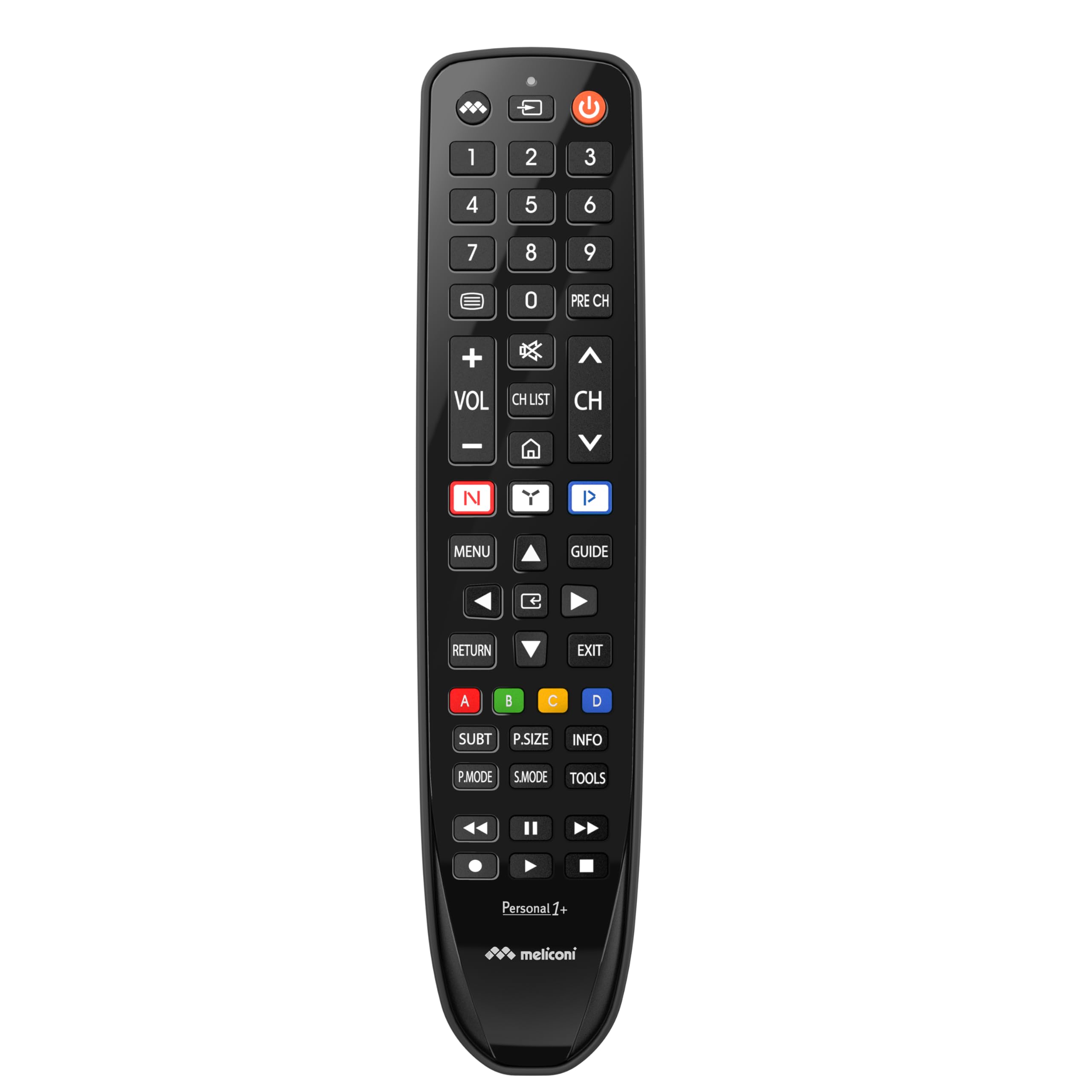 Meliconi Gumbody Personal 1+, Telecomando per TV SAMSUNG, sostituisce il telecomando originale. Pronto all’uso. Corpo in gomma antishock. Supporto web e assistenza telefonica specializzata