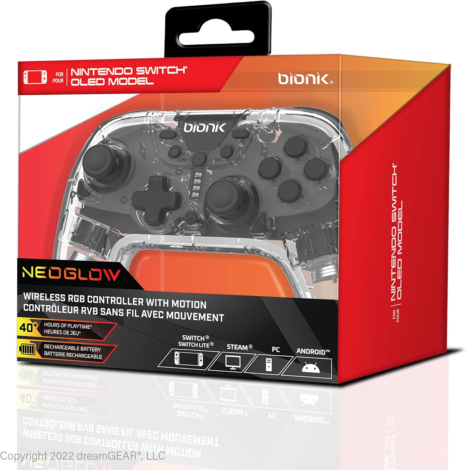 Bionik NeoGlow - Manette Sans Fil Effets Led RVB pour Nintendo Switch