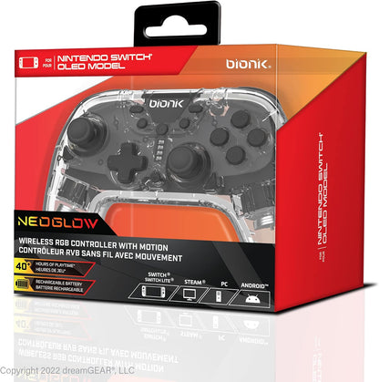 Bionik NeoGlow - Manette Sans Fil Effets Led RVB pour Nintendo Switch