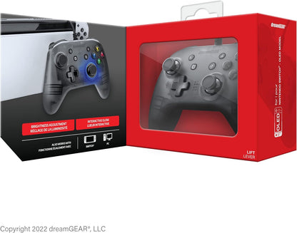 dreamGEAR Shadow Wired Pro Controller for Nintendo Switch: Ergonomic Grips and Glow Effect, Multi-Button Turbo, 10FT USB-A Cable/Switch OLED