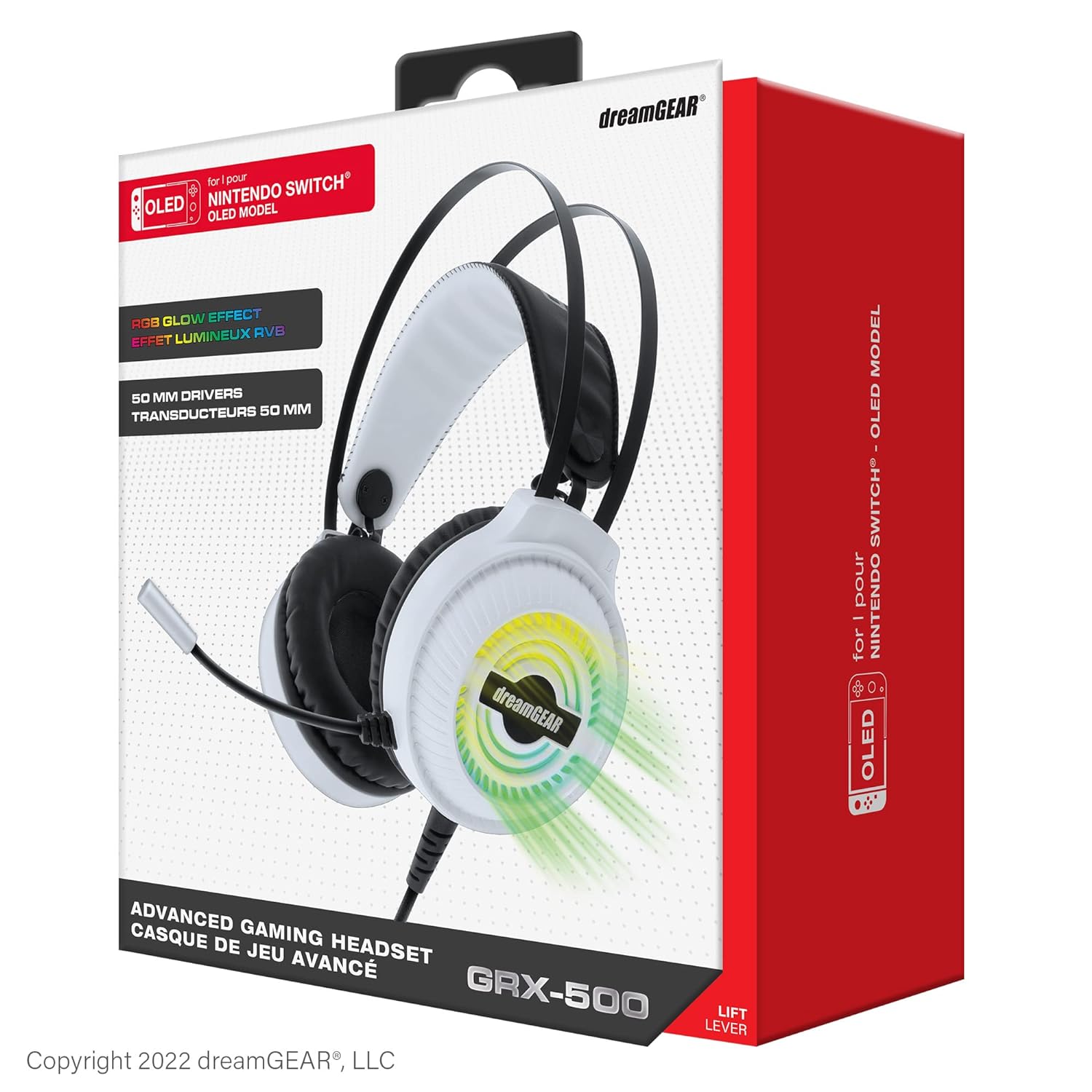 dreamGEAR GRX-550 for Nintendo Switch OLED: High Performance Mic, RGB Color Effect, 50mm Drivers, Switch Lite
