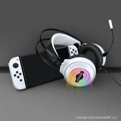 dreamGEAR GRX-550 for Nintendo Switch OLED: High Performance Mic, RGB Color Effect, 50mm Drivers, Switch Lite