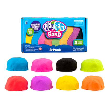 Learning Resources Playfoam Sand 8-Pack Play Sand Combo Pack, 8 Assorted Colours for Squishing, Mixing and Moulding, Preschoolers Toddlers Classroom, Gifts for Kids Boys Girls Ages 3 4 5+