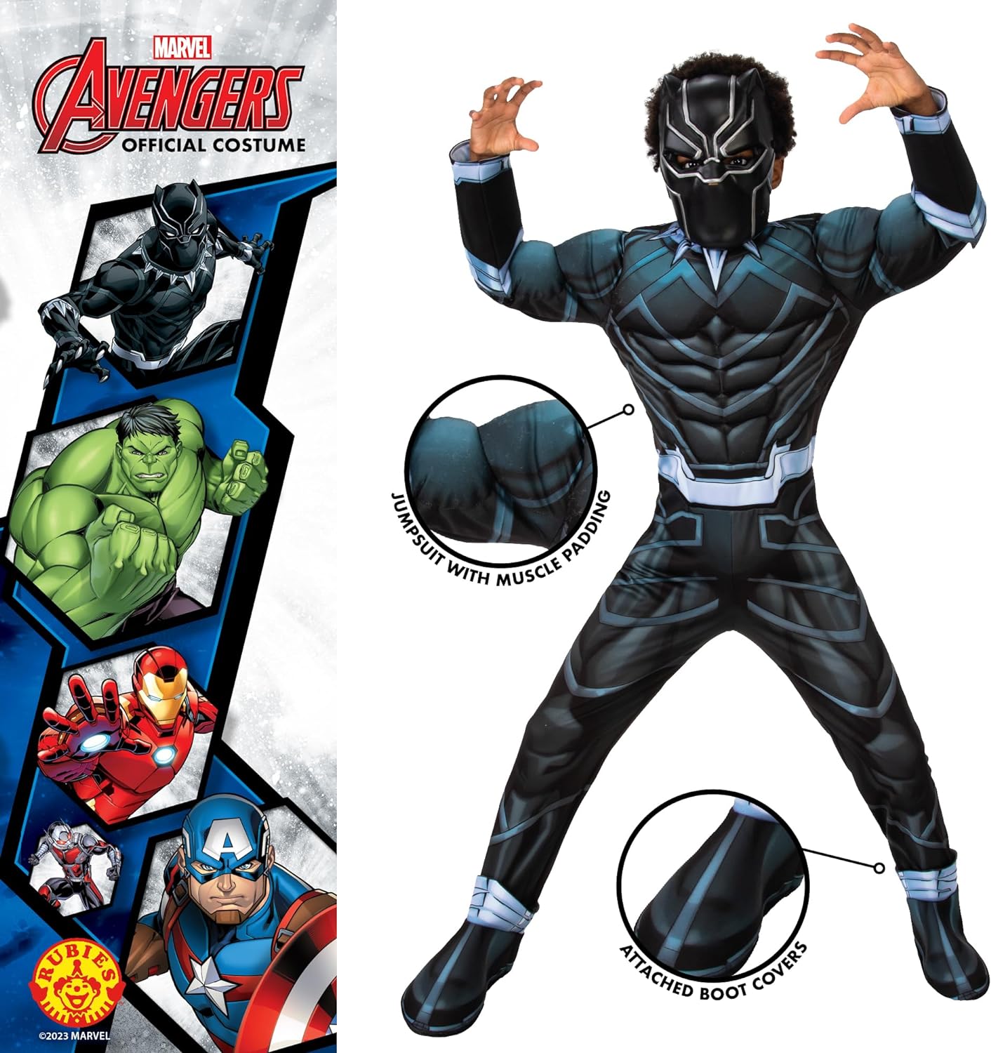 Rubie's Official Marvel Avengers Black Panther Deluxe Child Costume, Kids Superhero Fancy Dress