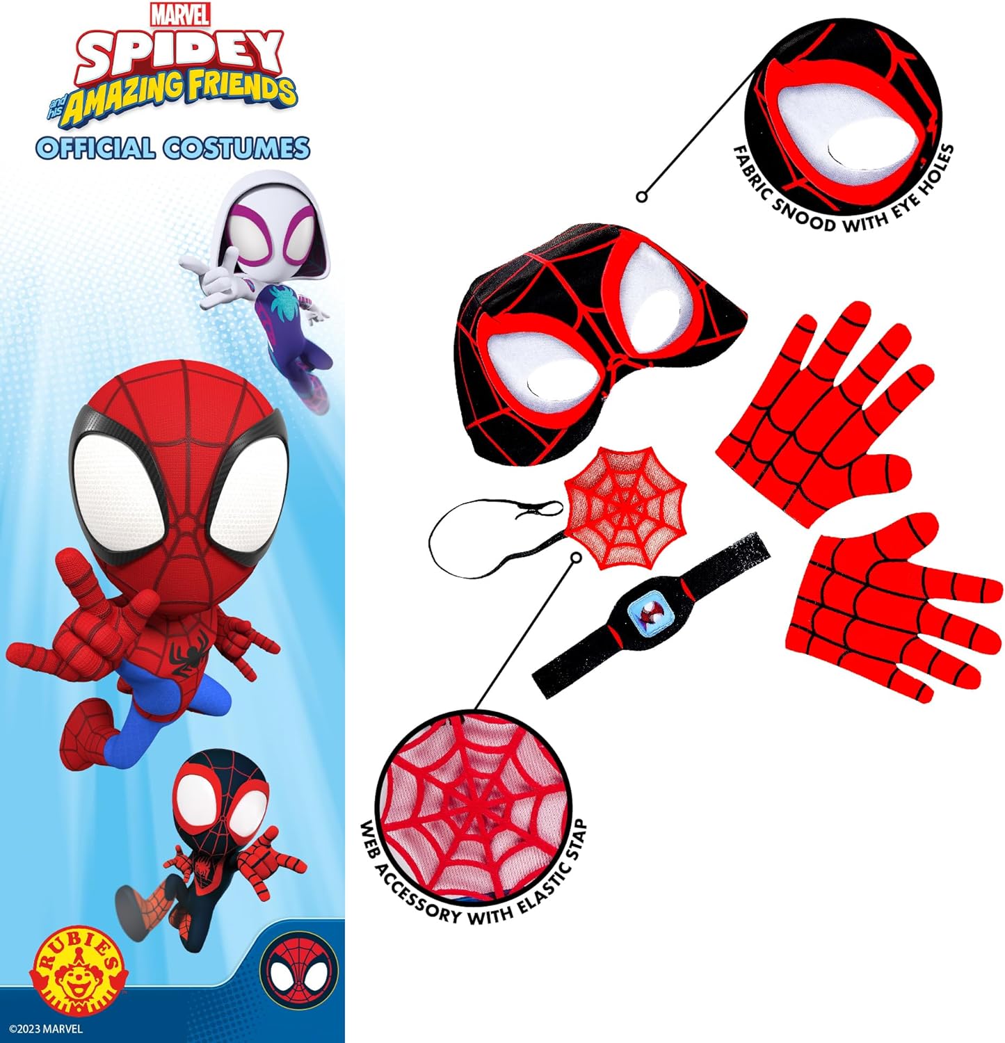 Rubie's Official Marvel Spidey and His Amazing Friends Miles Morales/Spinn Toddler Dress Up Accessory Set