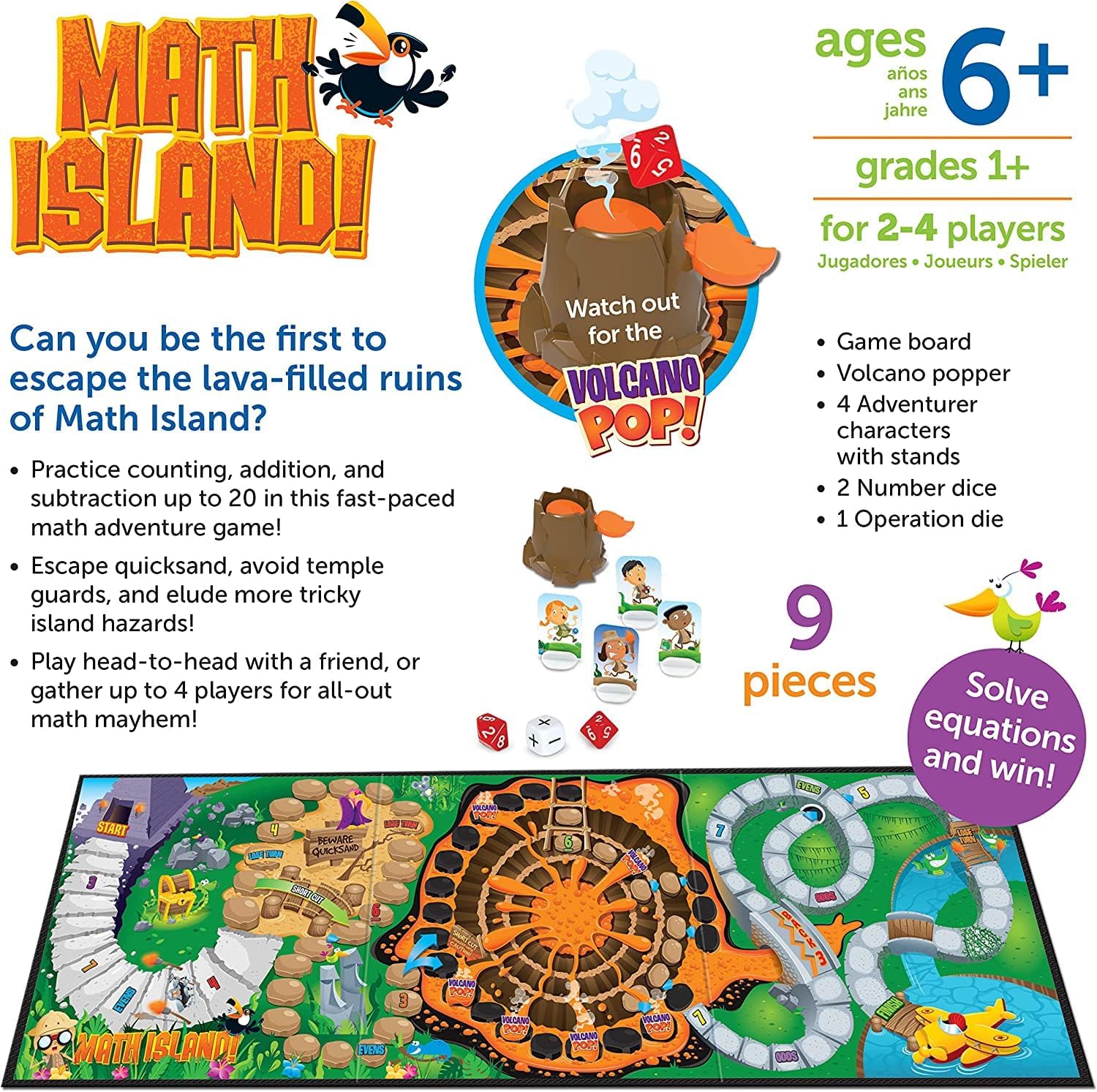 Learning Resources Maths Island Addition & Subtraction Game, Educational Games, Maths Games for 6 Year olds, Teaching Toys, Children’s Maths Games, Educational Indoor Games, Age 6+