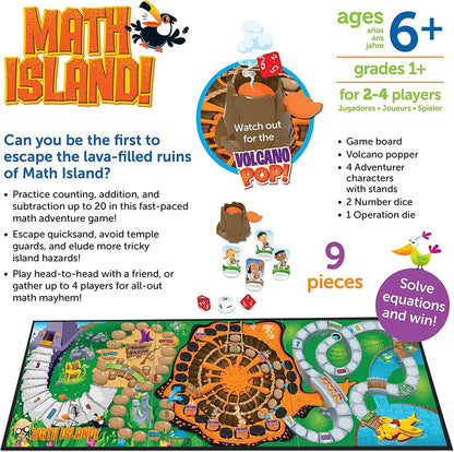 Learning Resources Maths Island Addition & Subtraction Game, Educational Games, Maths Games for 6 Year olds, Teaching Toys, Children’s Maths Games, Educational Indoor Games, Age 6+