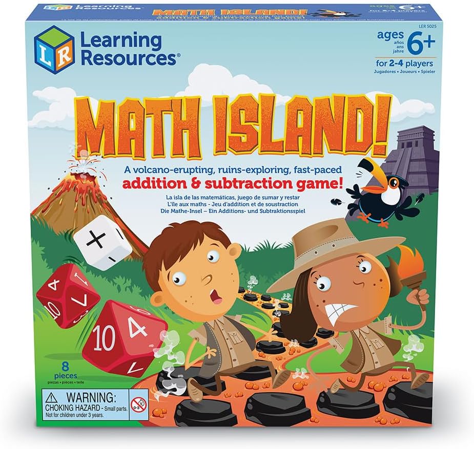Learning Resources Maths Island Addition & Subtraction Game, Educational Games, Maths Games for 6 Year olds, Teaching Toys, Children’s Maths Games, Educational Indoor Games, Age 6+
