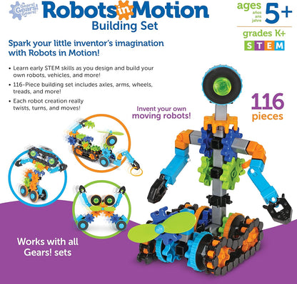 Learning Resources LER9228, Engineering, Robot Toy for Kids, STEM, Ages 5+ Visit Store, Multicoloured