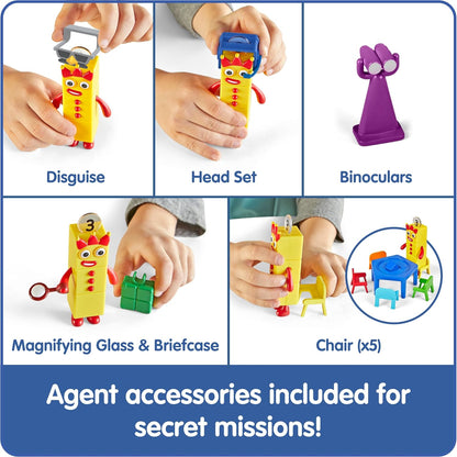 Learning Resources Numberblocks Step Squad Mission Headquarters Deluxe Playset for Ages 3+, Includes Collectible Three Figure, Surprise Hidden Spy Features & Sticker Sheet