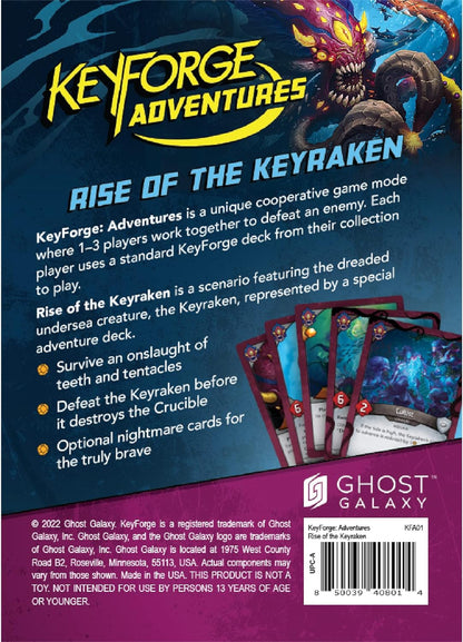 Keyforge Adventures Rise of The Keyraken Card Game | Strategy Game with Solo and Cooperative Mode for Adults and Teens | Ages 14+ | 1-3 Players | Average Playtime 45-90 Minutes | Made by Ghost Galaxy