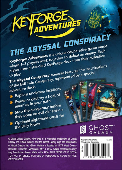 Keyforge Adventures The Abyssal Conspiracy Card Game | Strategy Game with Solo and Cooperative Mode for Adults and Teens | Ages 14+ | 1-3 Players | Avg. Playtime 45-90 Minutes | Made by Ghost Galaxy
