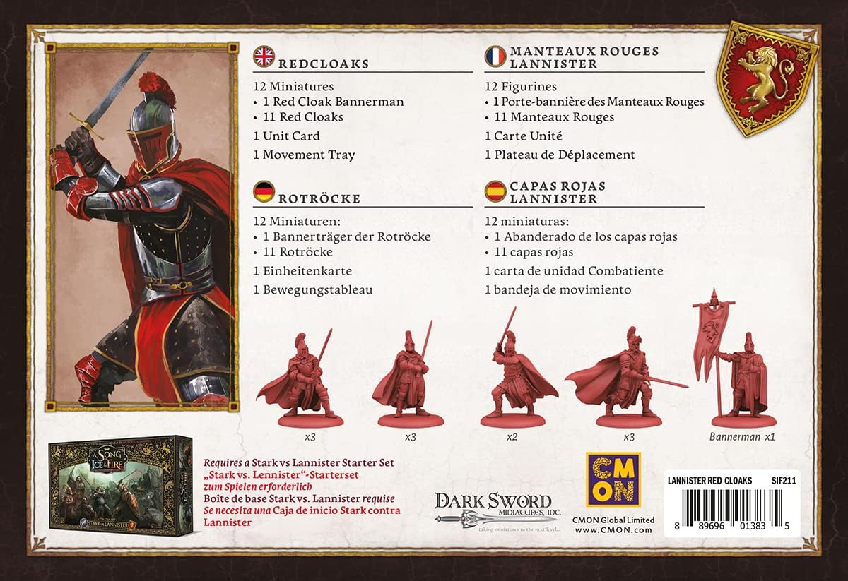 CMON A Song of Ice & Fire – Red Rocks | Expansion | Tabletop | 2 Players | From 14+ Years | 45+ Minutes | German | Multilingual Red skirts 3. Lennister Erweiterung