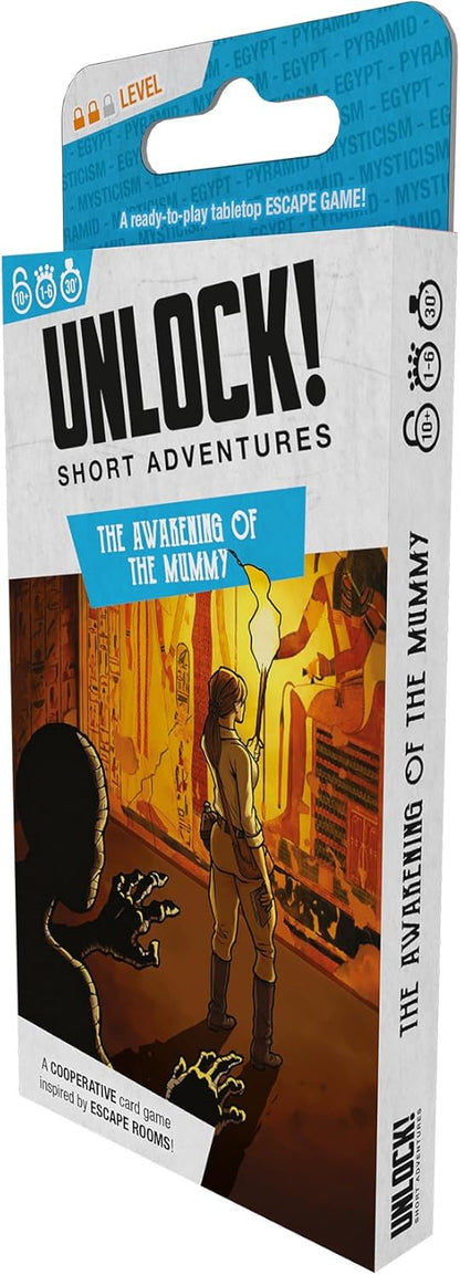 Space Cowboys Unlock! Short Adventures 2: The Awakening of The Mummy - Immersive Escape Room Card Game for Kids and Adults, Ages 10+, 1-6 Players, 30 Minute Playtime, Made