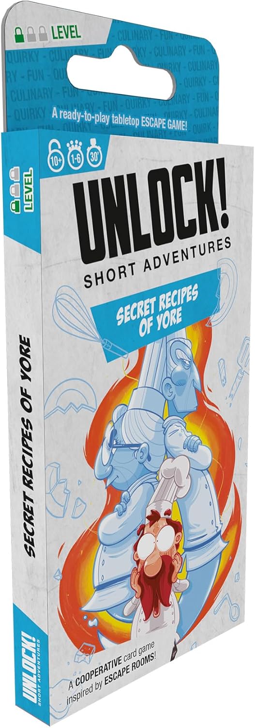 Space Cowboys Unlock! Short Adventures 1: Secret Recipes of Yore - Immersive Escape Room Card Game for Kids and Adults, Ages 10+, 1-6 Players, 30 Minute Playtime, Made