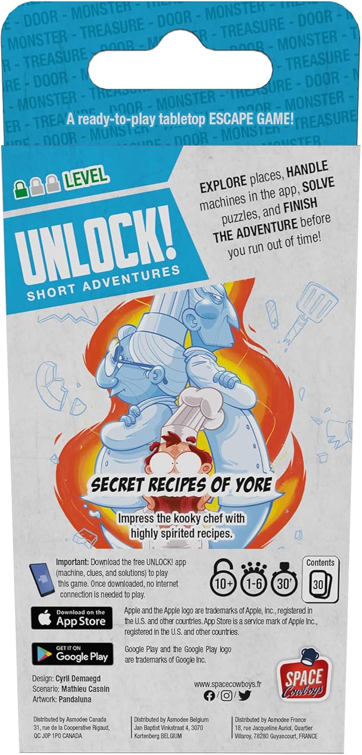 Space Cowboys Unlock! Short Adventures 1: Secret Recipes of Yore - Immersive Escape Room Card Game for Kids and Adults, Ages 10+, 1-6 Players, 30 Minute Playtime, Made