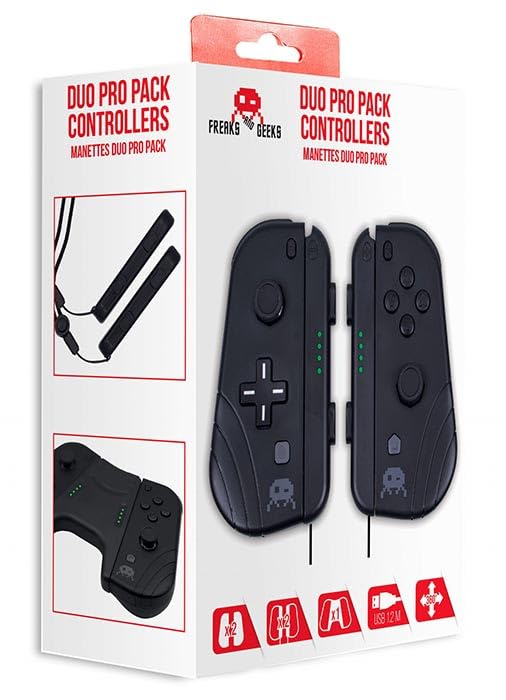 Freaks And Geeks - Wireless Controller for Nintendo Switch - Duo pro pack- Joy con type - Black