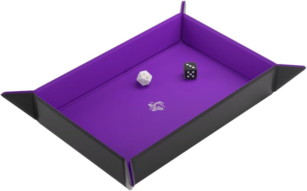 Magnetic Dice Tray - Take Control of Your Roll! Compact and Versatile Dice Tray for Tabletop Games and Board Games, Rectangular Shape, Black/Purple Color, Made by Gamegenic