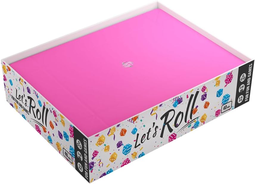 Magnetic Dice Tray - Take Control of Your Roll! Compact and Versatile Dice Tray for Tabletop Games and Board Games, Rectangular Shape, Black/Pink Color, Made by Gamegenic