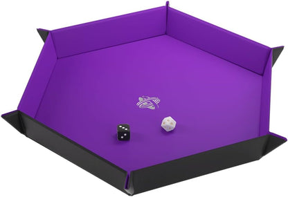 Magnetic Dice Tray - Take Control of Your Roll! Compact and Versatile Dice Tray for Tabletop Games and Board Games, Hexagonal Shape, Black/Purple Color, Made by Gamegenic