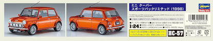 Hasegawa HC57 1/24 Mini Cooper Sports Pack, 1998 Model Kit, Multi-Colour
