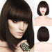 Parrucche Short Bob Wig con frangia per le donne Synthetic Bob Parrucche Arancia Nero Parrucca Rosa per Festa Uso Quotidiano Lunghezza della Spalla (Colore: P4/27, Lunghezza Stretched Length : 12in) 1