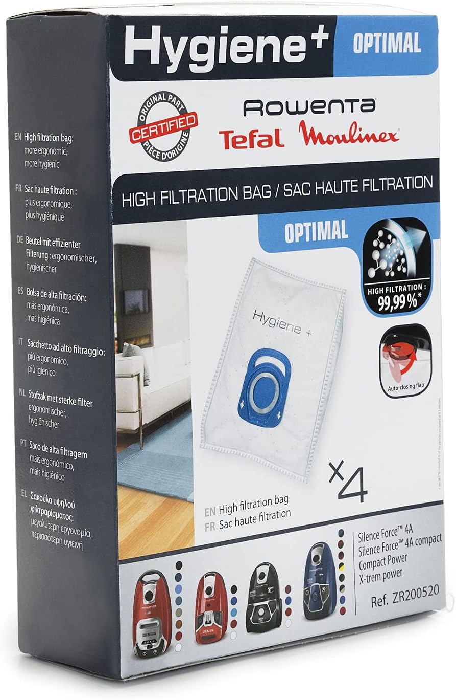 Replacement Bag For Vacuum Cleaner Sil.Ex Rowenta, Tefal Hygiene + 19,5 X 27,5 Cm (5 Units)