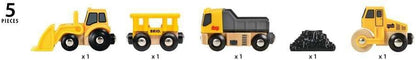 BRIO World Construction Vehicles for Kids Age 3 Years Up - Wooden Railway Train Set Add On Accessories