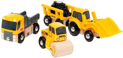 BRIO World Construction Vehicles for Kids Age 3 Years Up - Wooden Railway Train Set Add On Accessories