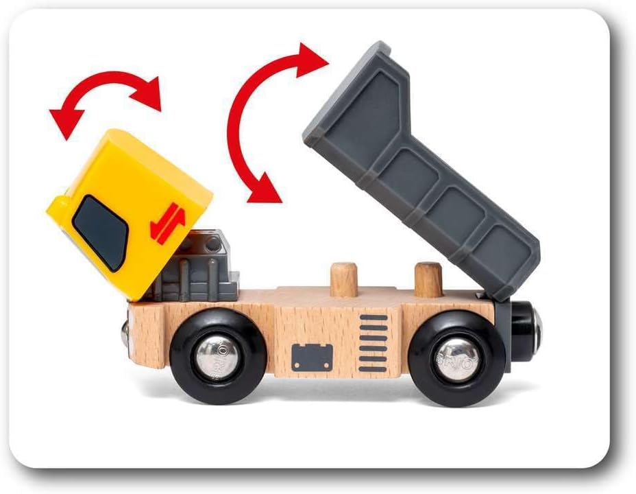 BRIO World Construction Vehicles for Kids Age 3 Years Up - Wooden Railway Train Set Add On Accessories
