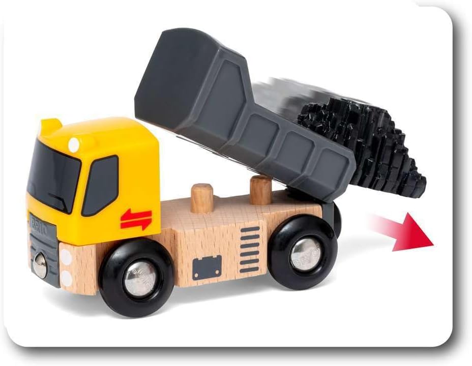 BRIO World Construction Vehicles for Kids Age 3 Years Up - Wooden Railway Train Set Add On Accessories