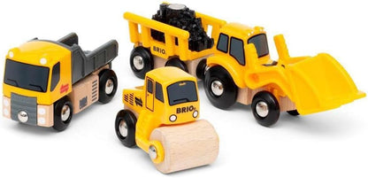 BRIO World Construction Vehicles for Kids Age 3 Years Up - Wooden Railway Train Set Add On Accessories