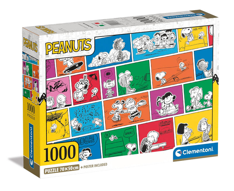 Clementoni 39803 Peanuts 1000 Pieces, Jigsaw Adults, Comic Puzzle-Made in Italy