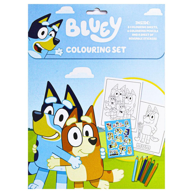 Bluey Colouring Set Childrens Activity Stickers Stocking Filler Gift Ages 3 Years Plus