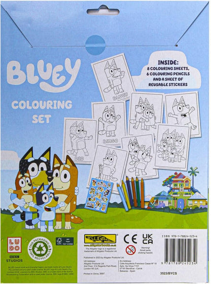 Bluey Colouring Set Childrens Activity Stickers Stocking Filler Gift Ages 3 Years Plus
