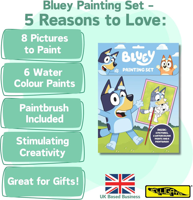 ALLIGATOR - Bluey Painting Set, Watercolour Paint Set, Kids Painting SetBluey Gifts, Bluey Activities