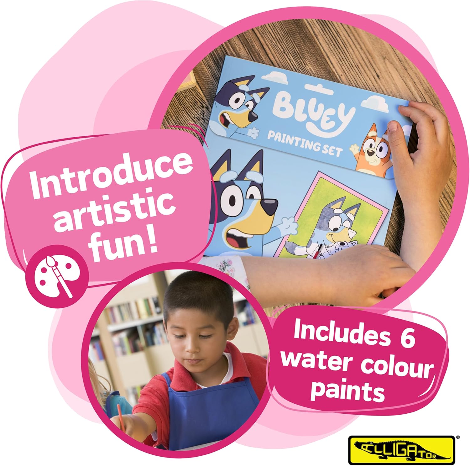 ALLIGATOR - Bluey Painting Set, Watercolour Paint Set, Kids Painting SetBluey Gifts, Bluey Activities