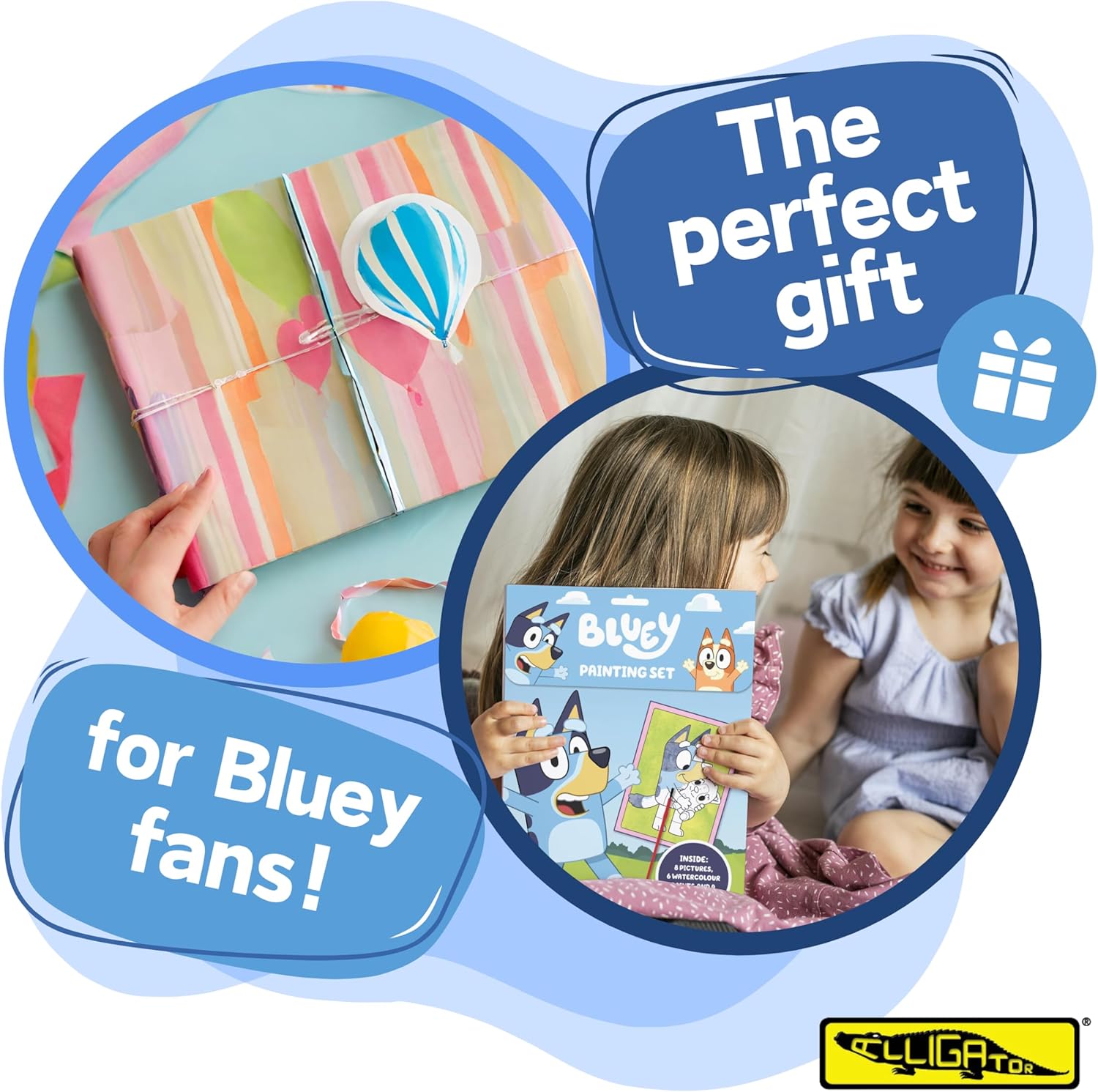 ALLIGATOR - Bluey Painting Set, Watercolour Paint Set, Kids Painting SetBluey Gifts, Bluey Activities