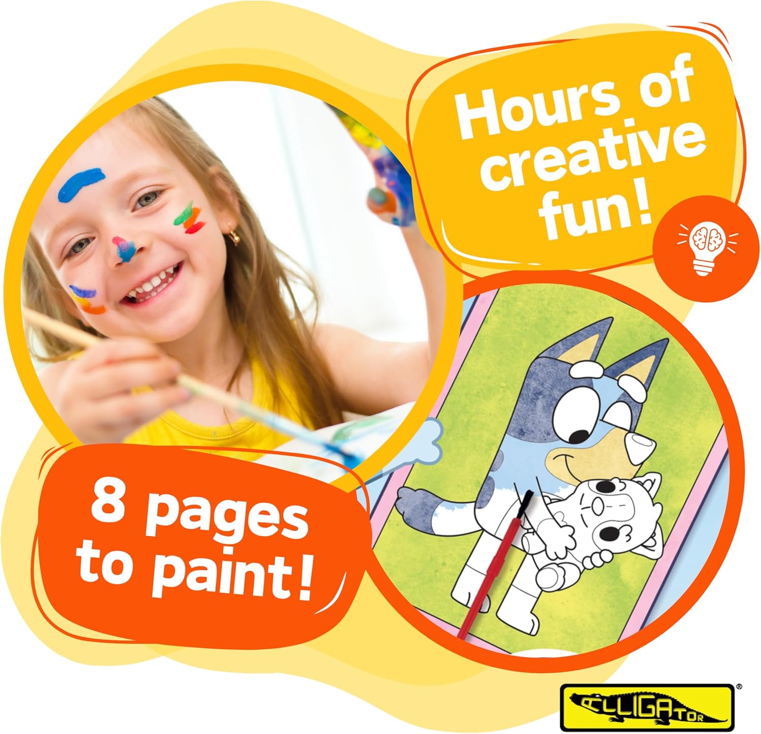 ALLIGATOR - Bluey Painting Set, Watercolour Paint Set, Kids Painting SetBluey Gifts, Bluey Activities
