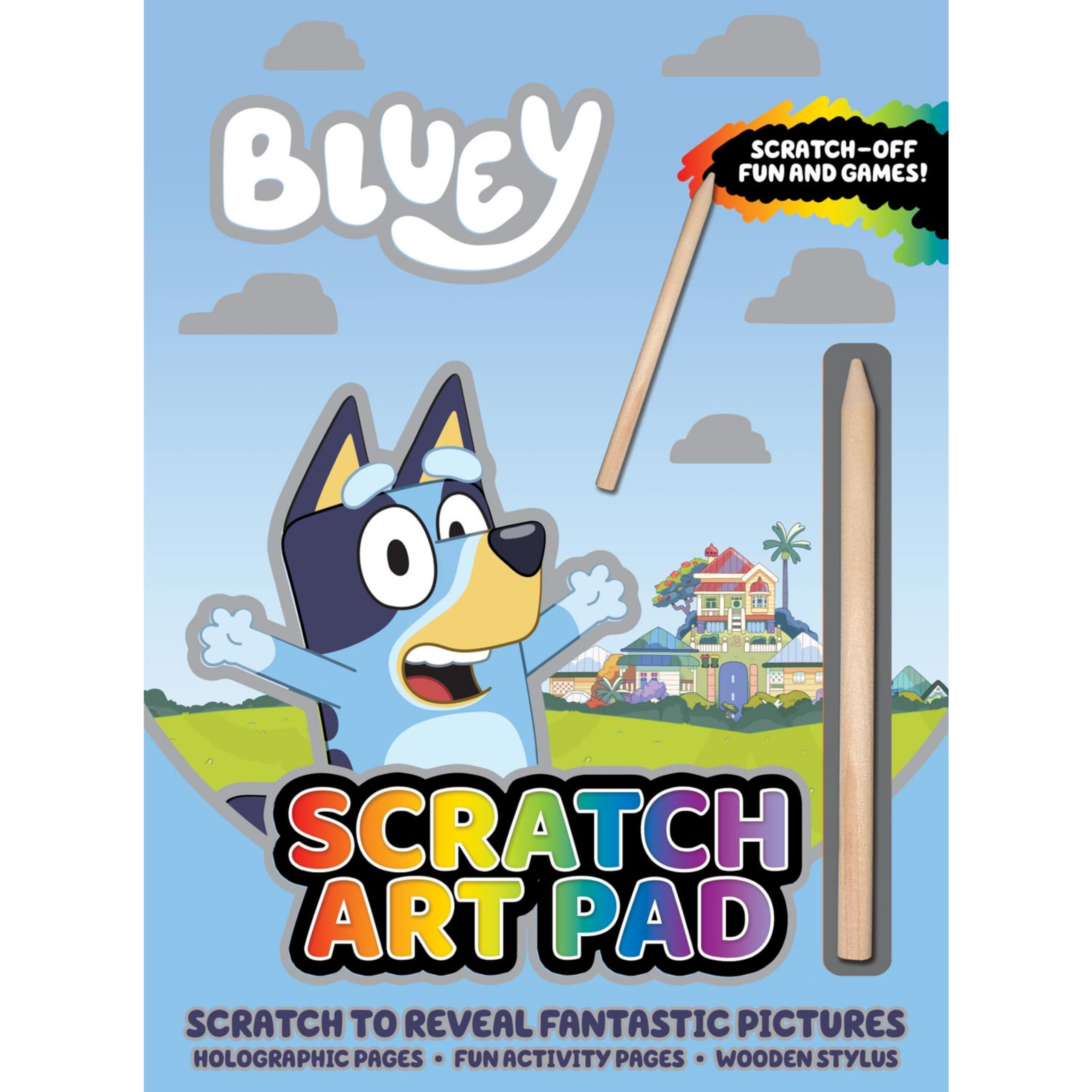 Alligator Bluey Scratch Art Pad, Wood, Multicolour