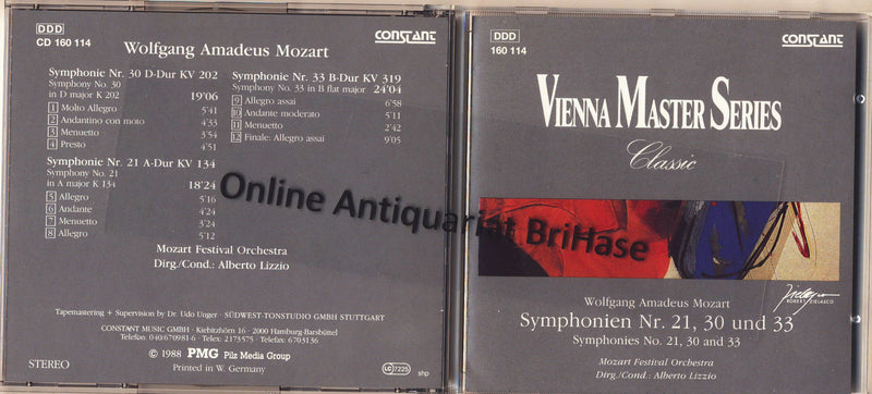 Wolfgand Amadeus Mozart Vienna Master Series
