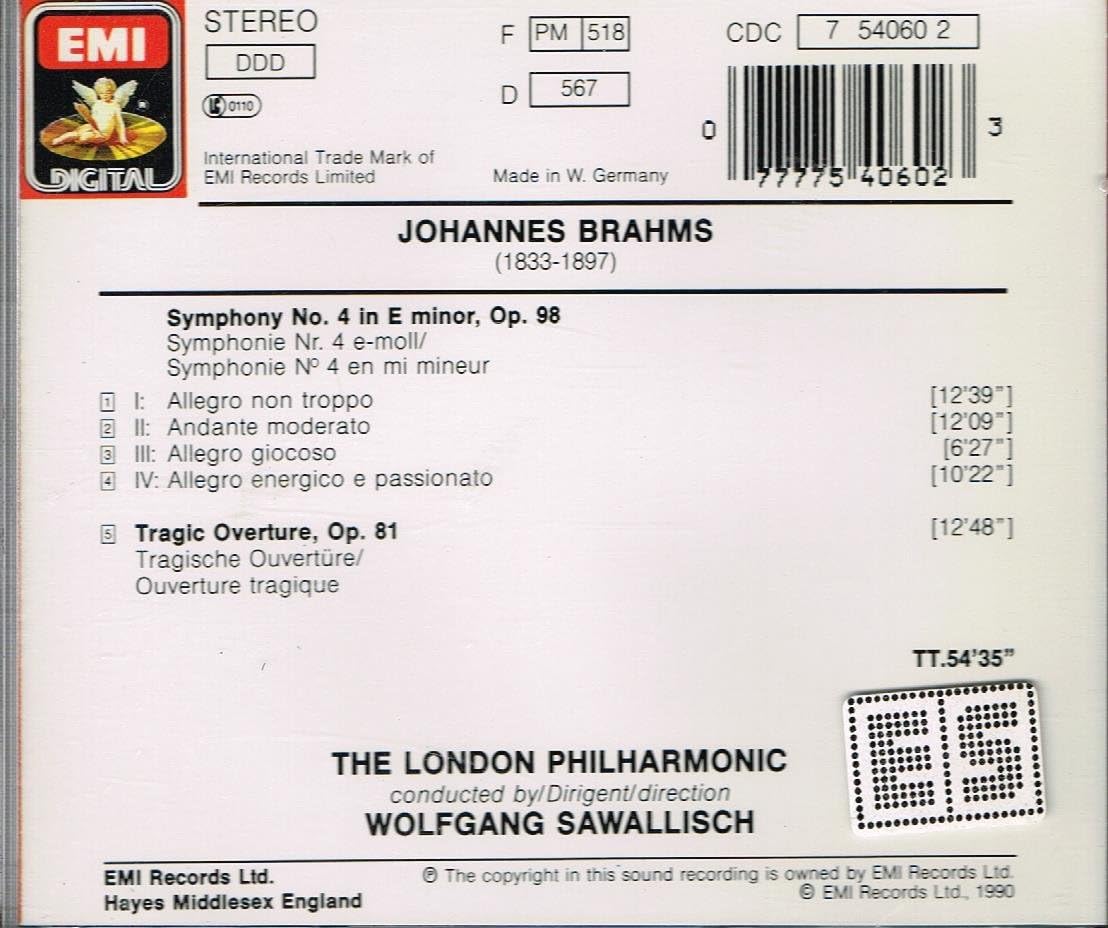 Symphony No. 4 Op. 98 / Tragic Overture Op. 81