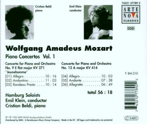 Piano Concertos Vol. 1 : Concerto For Piano And Orchestra No. 9 E Flat Major Kv