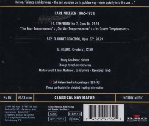 Symphony No. 2 Opus 16 `` The Four Temperaments`` / Clarinet Concerto Opus 57 /