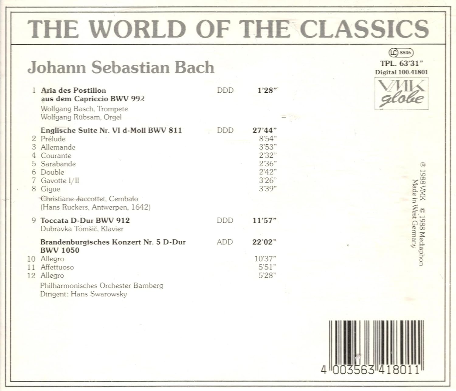 The World of the Classics Johann Sebastian Bach