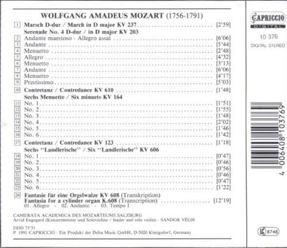 Serenade Kv 203 - Marsche Kv 237 - Contredance Kv 610, Kv 123 - Six Minuets Kv