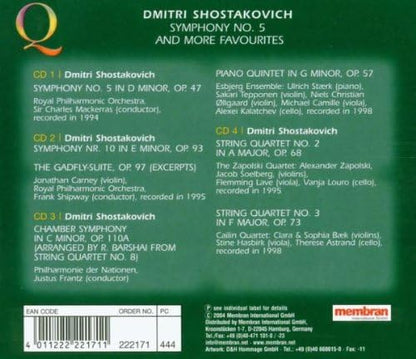 Symphony No. 5 / Symphony No. 10 / The Gadfly-Suite, Op. 97 (Excerpts) / Chambe